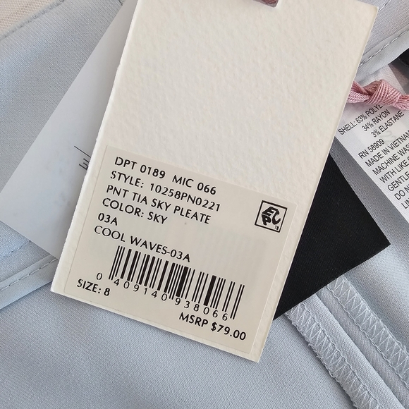 Alex Marie Tia Pleated Hi-Rise Paperbag Pants Light Blue - Picture 7 of 10